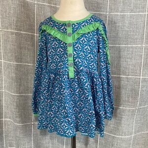 Matilda Jane blue green tunic top NWOT size 6